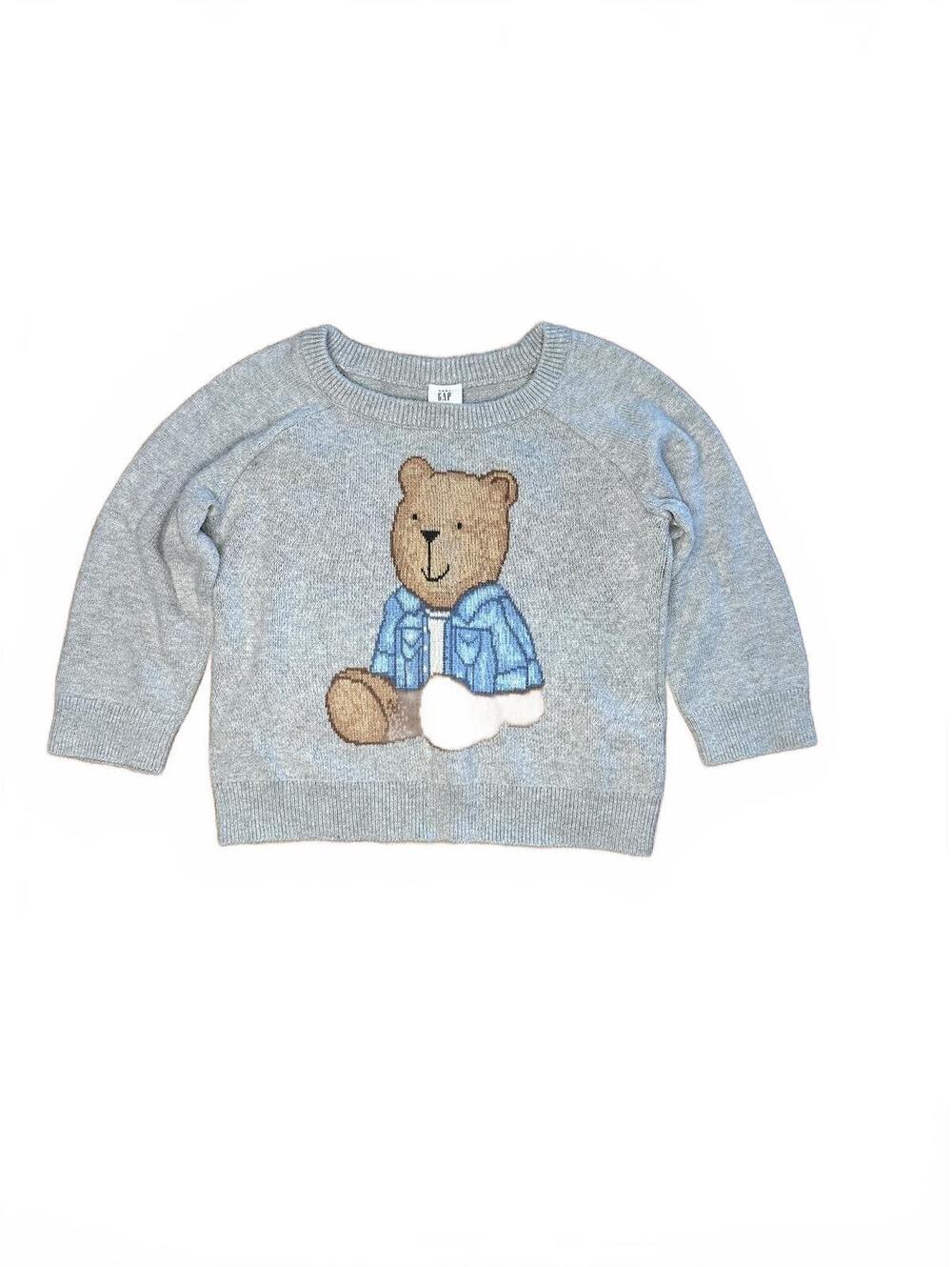 Baby GAP Grey Sweater with Bear Design 18-24 Months